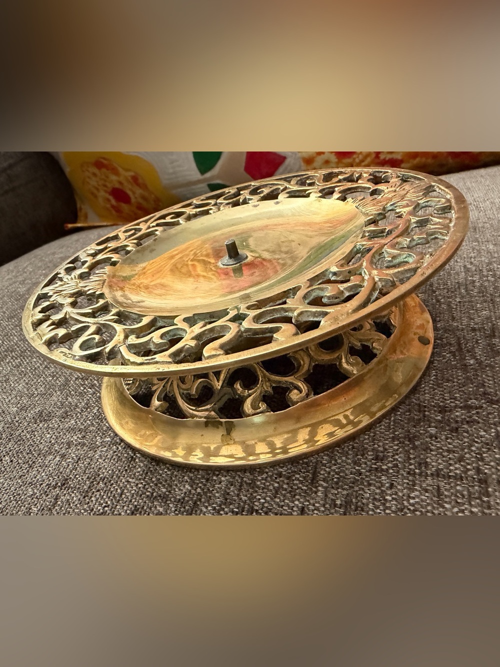 Elegant Pedestal Brass Candle Holder